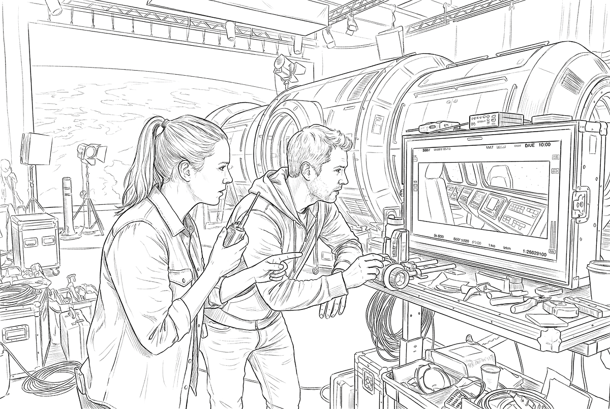 Cinema terminology illustration - On-set organization and commands