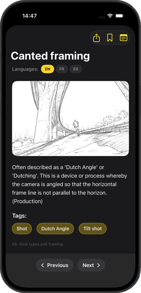 Cinema Illustrated - Word Detail View